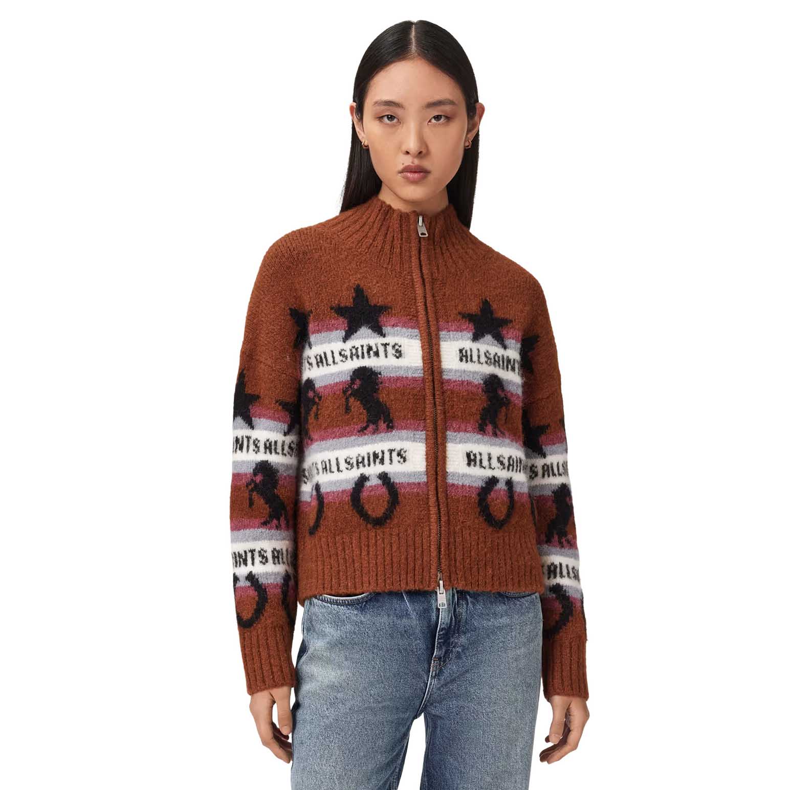 AllSaints Epona Jacquard Cardigan